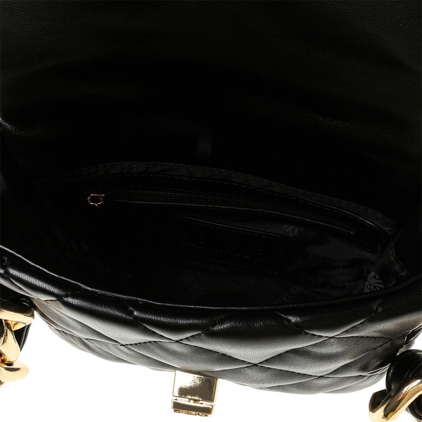 BHEARA Rhombus Gold Buckle Crossbody Bag-Black