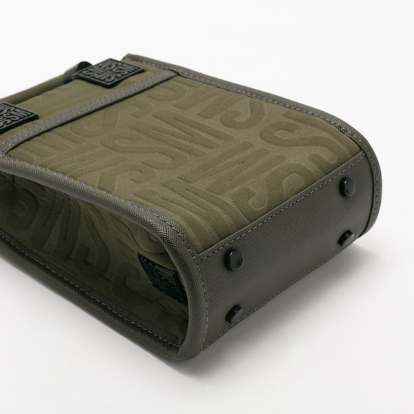 BONIT Embossed Square Portable Crossbody Small Bag - Dark Green