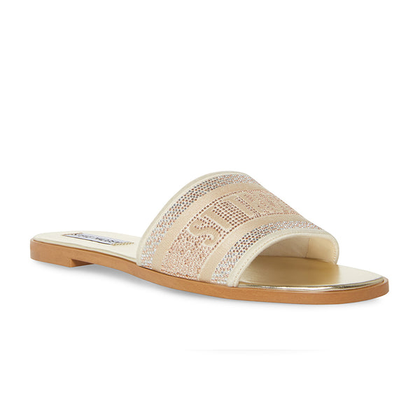 KNOX Embroidered Cotton Slides - Gold