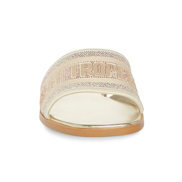 KNOX Embroidered Cotton Slides - Gold