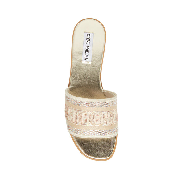 KNOX Embroidered Cotton Slides - Gold