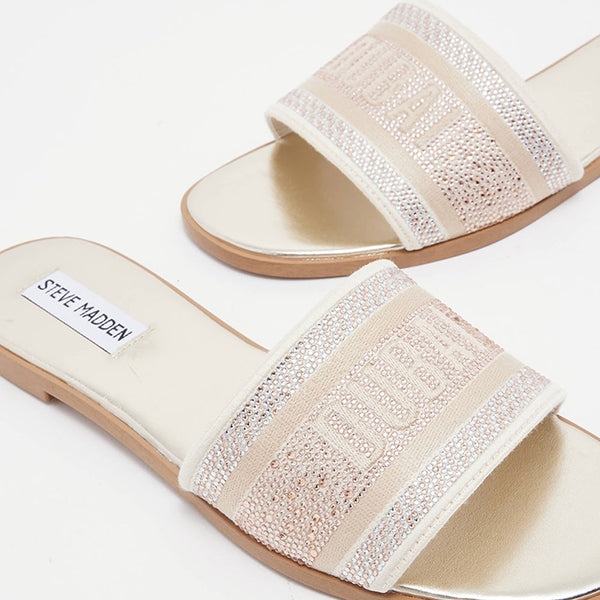 KNOX Embroidered Cotton Slides - Gold