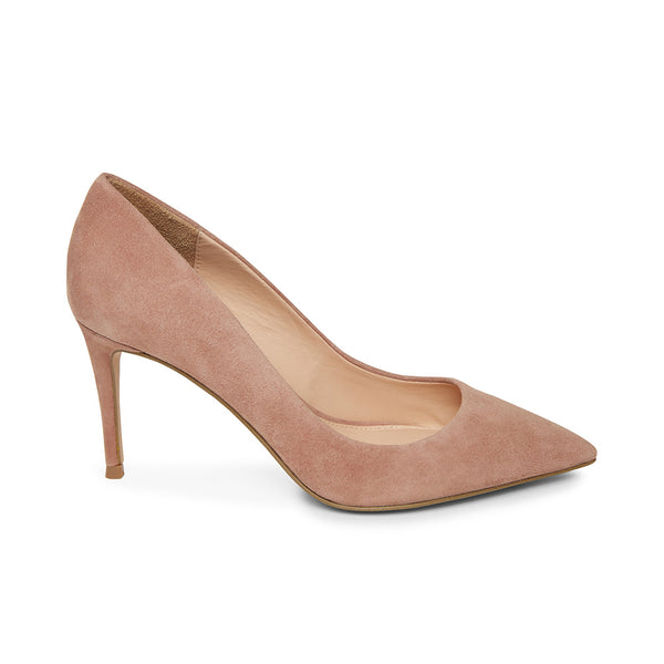 LILLIE Suede Pointed Toe Pumps - Apricot Pink