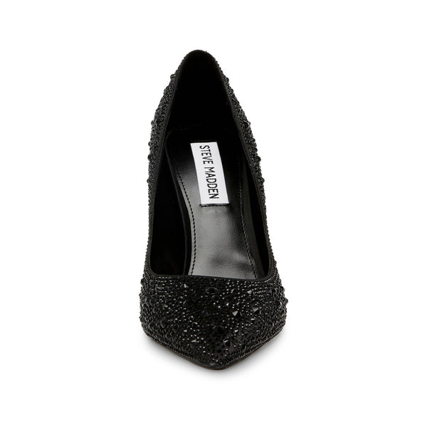 EVELYN-R Diamond Pointed Toe High Heel Sandals - Black