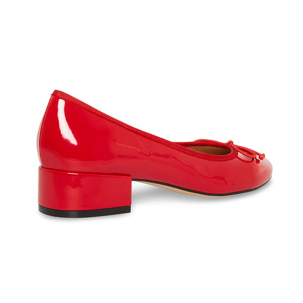 CHERISH Mirror Bow Low Heel Doll Shoes-Red