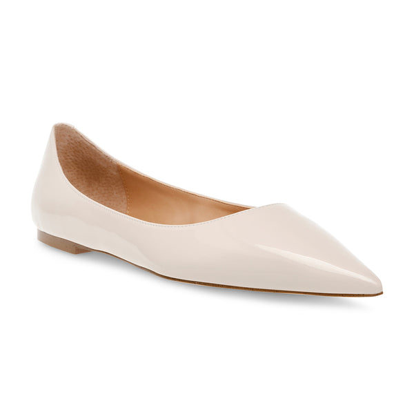 MERYL Plain Pointed Toe Flats-Off-White