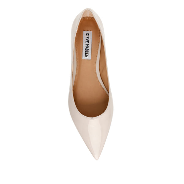 MERYL Plain Pointed Toe Flats-Off-White