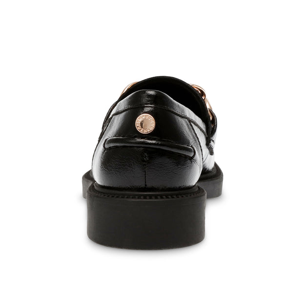 KAMRON 飾釦皮革樂福鞋-黑色
