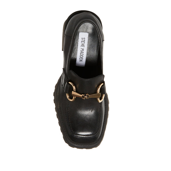 UPTOWNGRL Horsebit Chunky Heel Loafers - Black