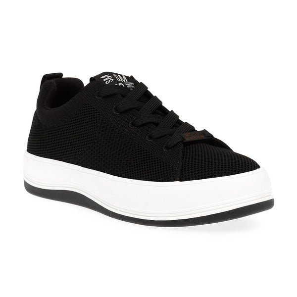 RENEW-E Breathable Fabric Platform Casual Shoes-Black