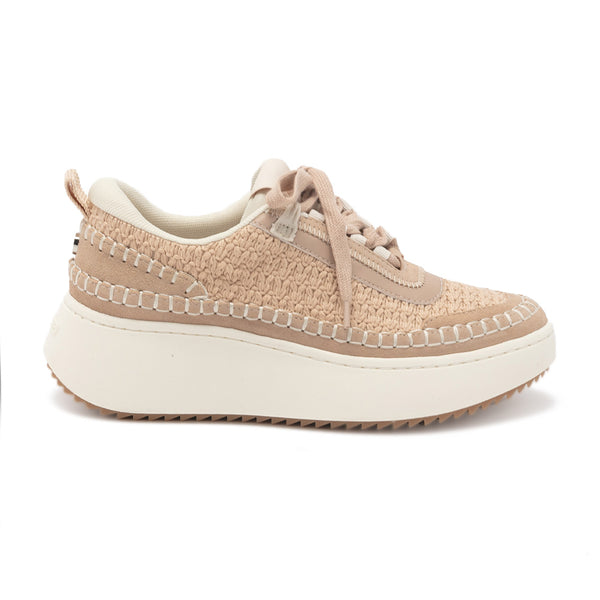 DOUBLE TAKE Leather Woven Strap Platform Casual Shoes - Beige