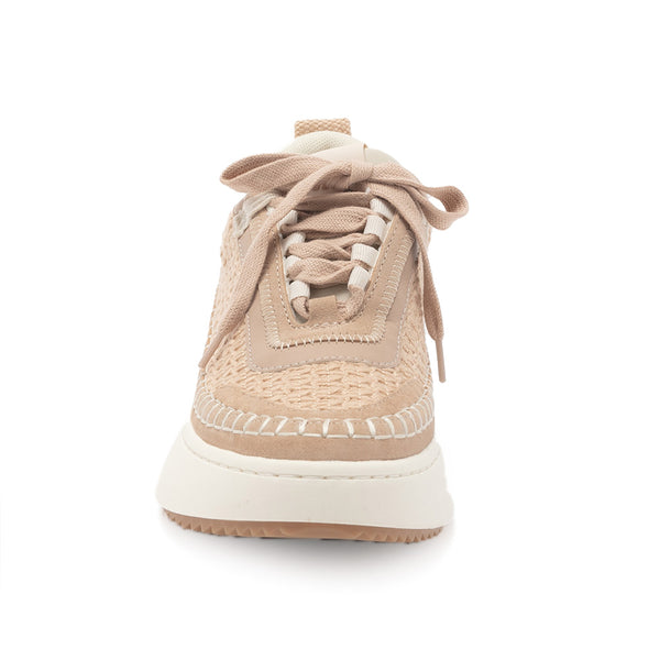 DOUBLE TAKE Leather Woven Strap Platform Casual Shoes - Beige