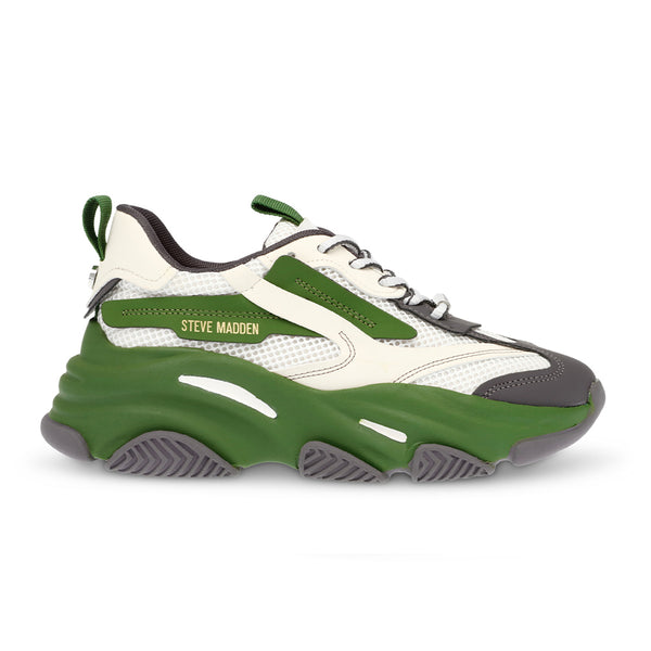 POSSESSION-E Stitching Thick Sole Samurai Dad Shoes-Green White