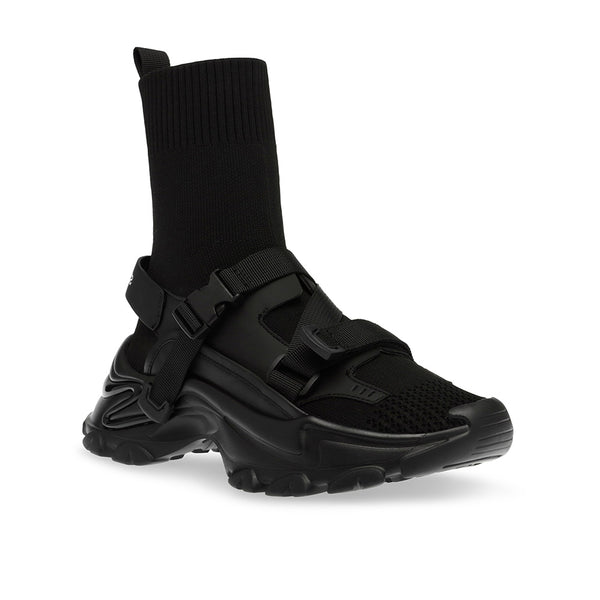 MOVE ON Buckle Platform Socks Dad Shoes - Black