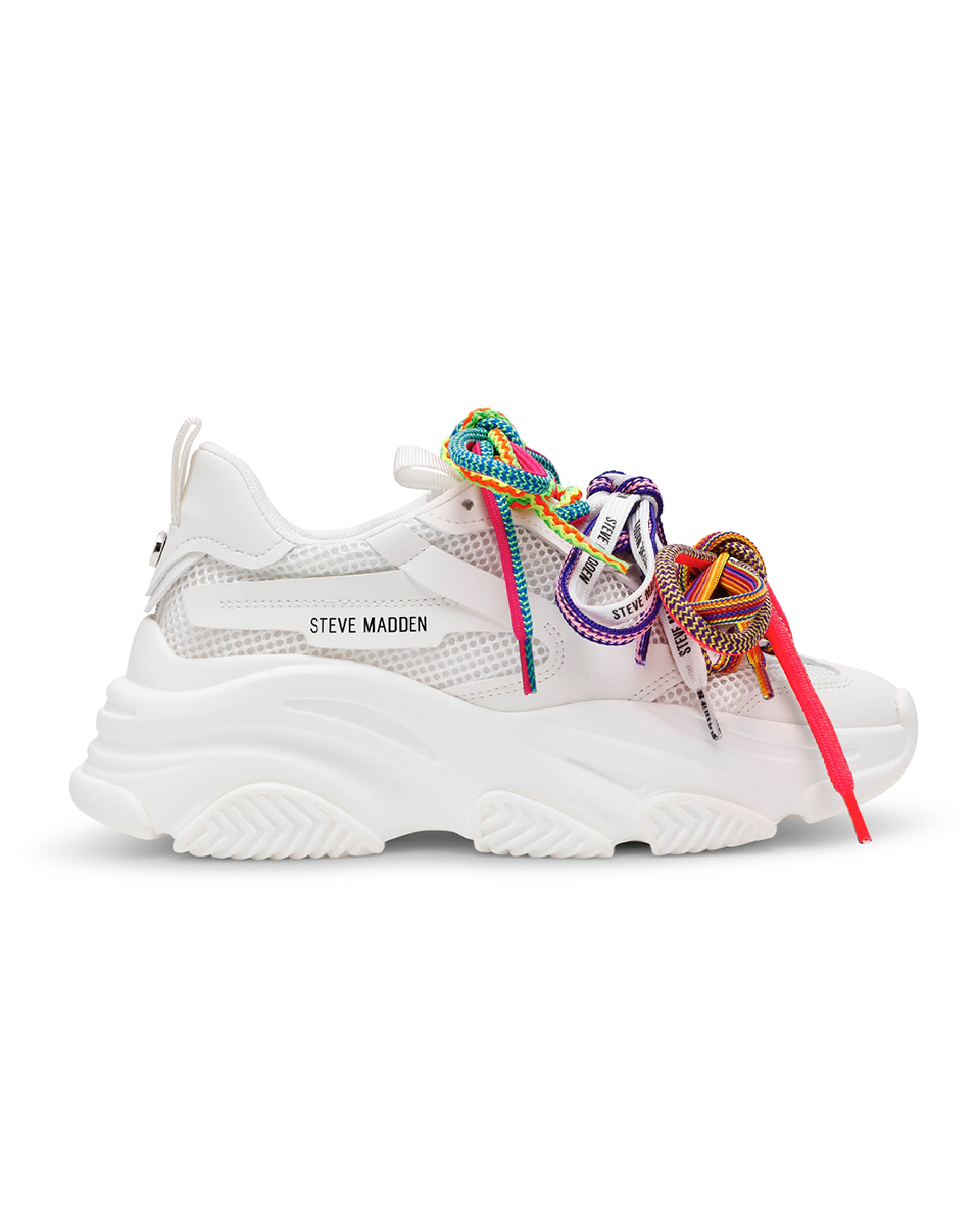 PRYCE-SML 潮流多層綁帶厚底休閒鞋-白色