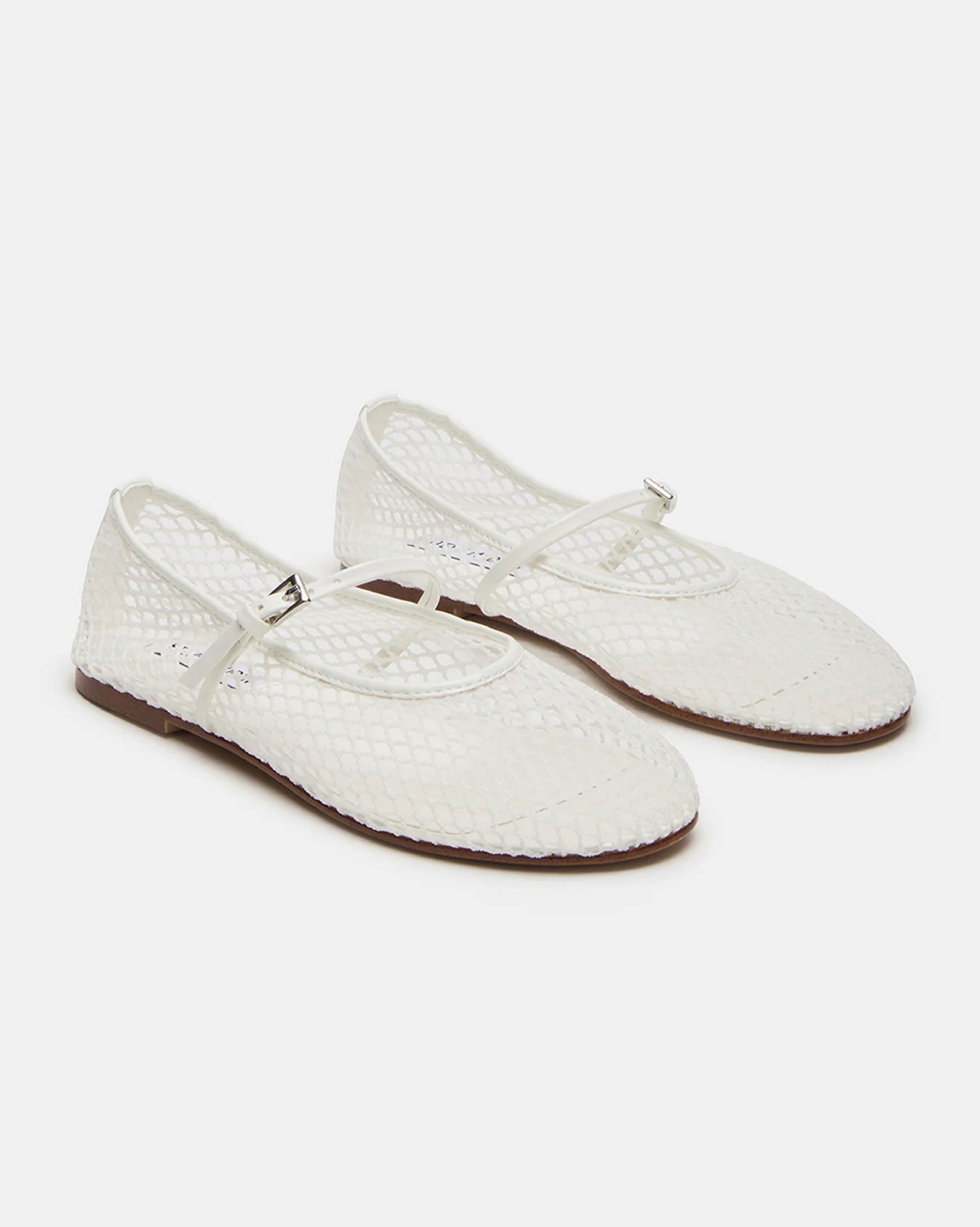 MAGS 素色網狀透膚瑪莉珍鞋-白色