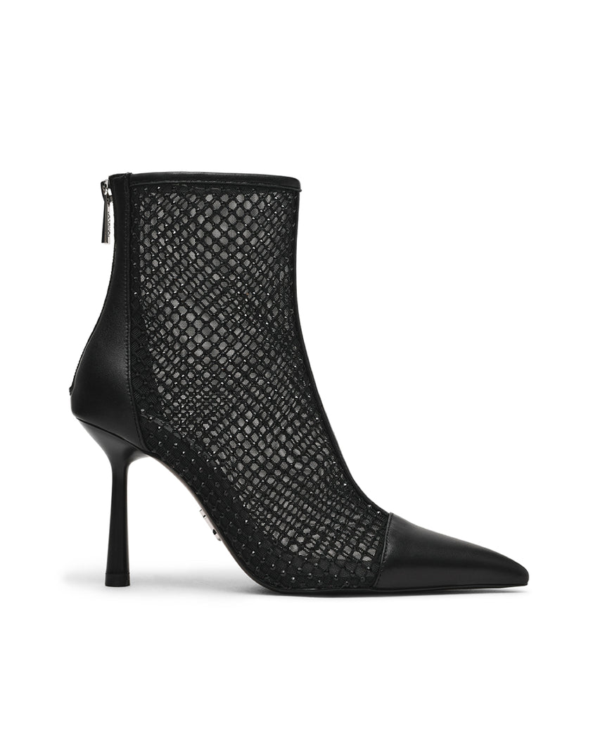 ARLETTE 奢華閃鑽透膚短靴-黑色