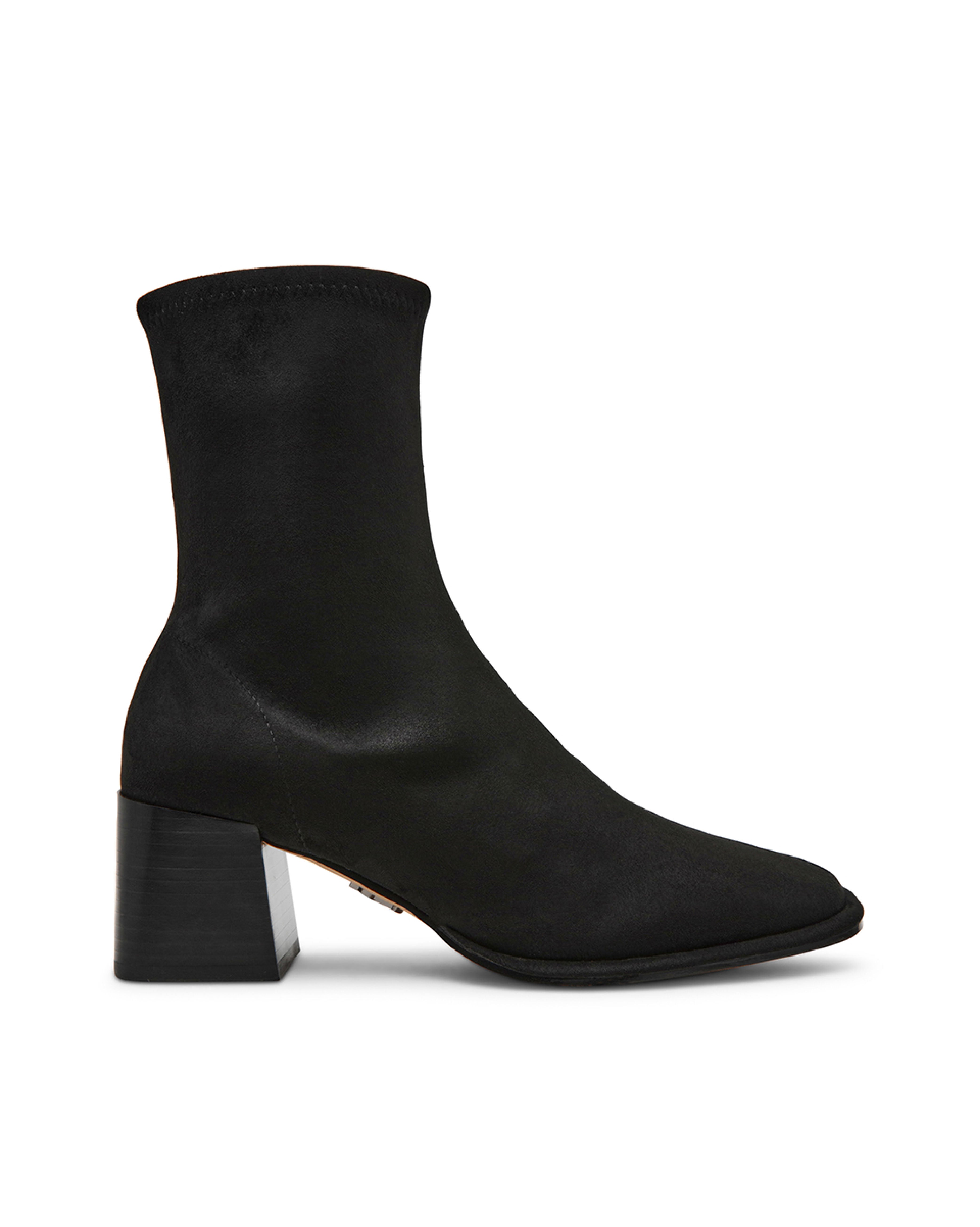 NEXTSTEP 時尚素面方頭中筒靴-絨黑