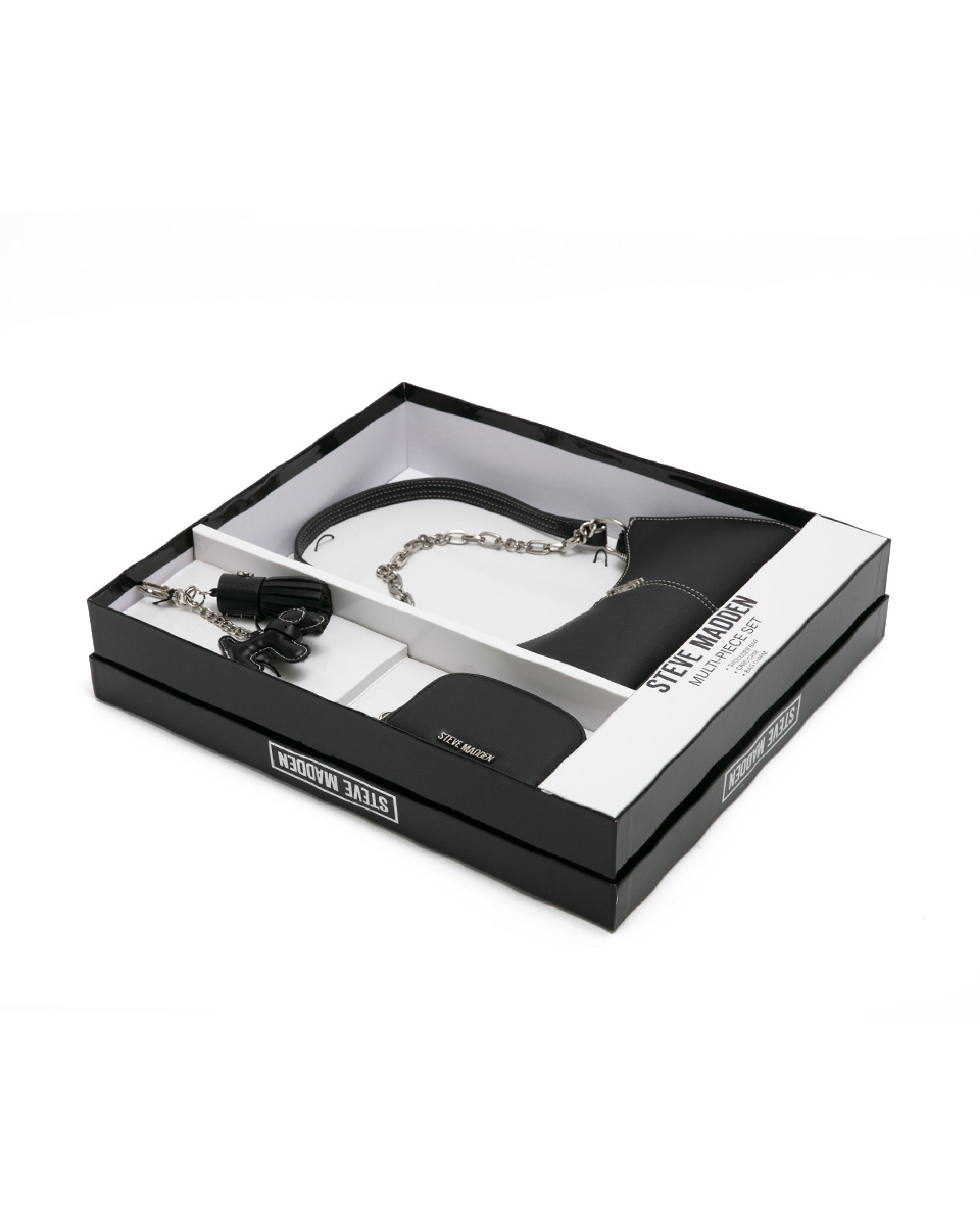 【線上獨家禮盒】雙背帶腋下包/零錢包三件禮盒組-黑色