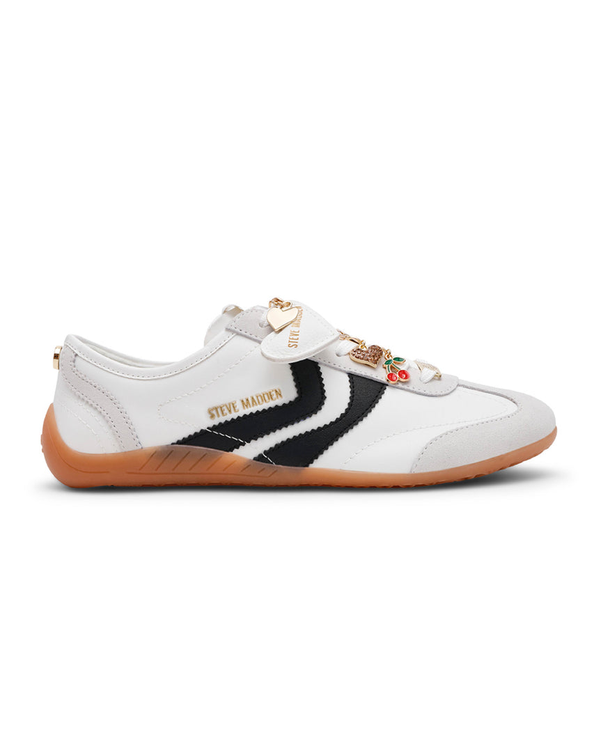 BASSETT 潮流掛飾拼接休閒鞋-白色