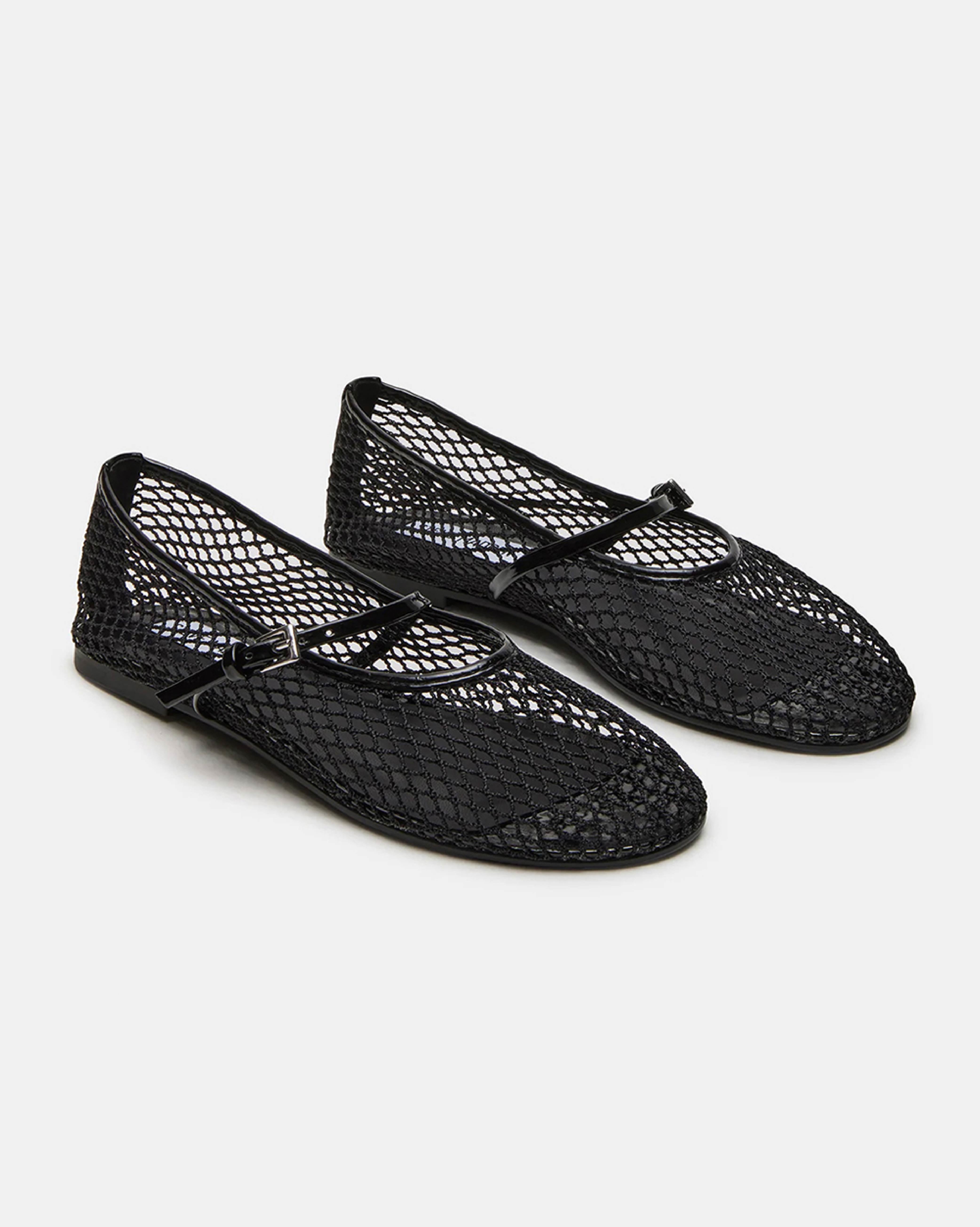 MAGS 素色網狀透膚瑪莉珍鞋-黑色