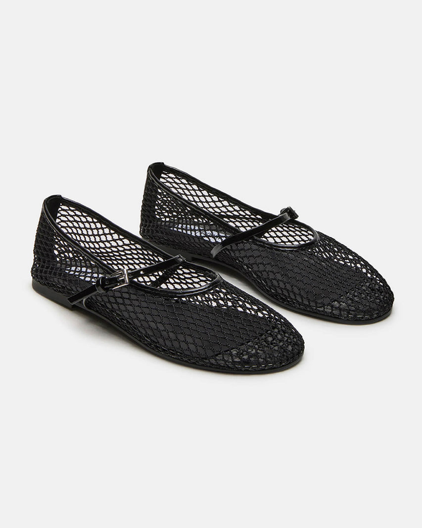 MAGS 素色網狀透膚瑪莉珍鞋-黑色