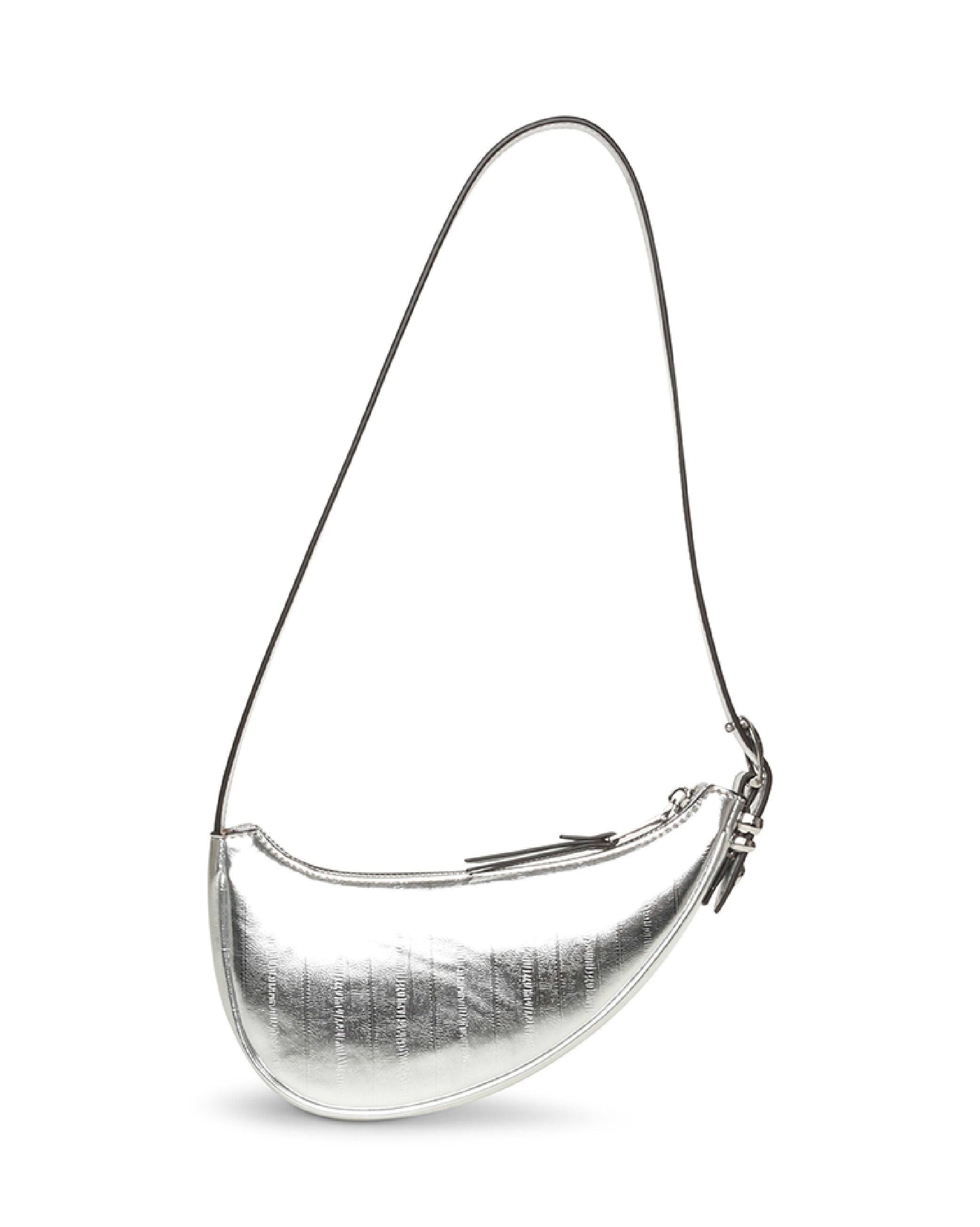 【線上獨家款】BICY-E 輕奢素面馬鞍肩背包-銀色