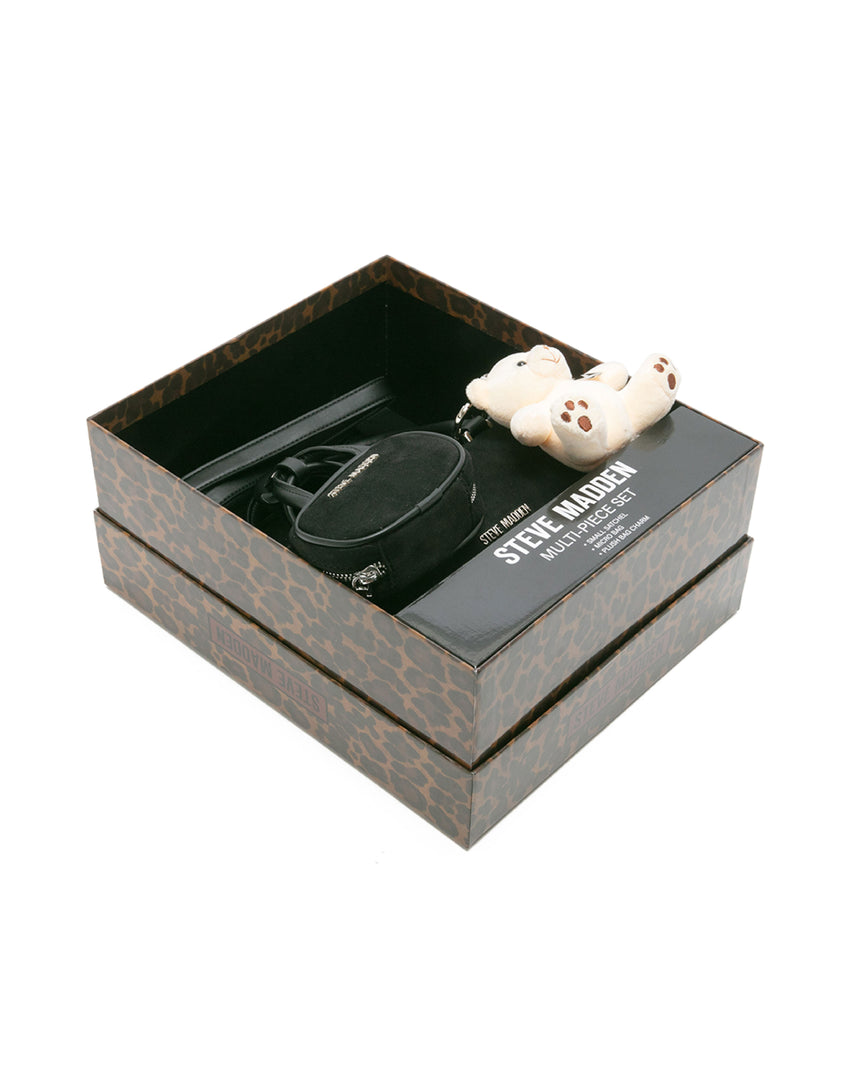 【線上獨家禮盒】麂皮法棍小包三件禮盒組-黑色