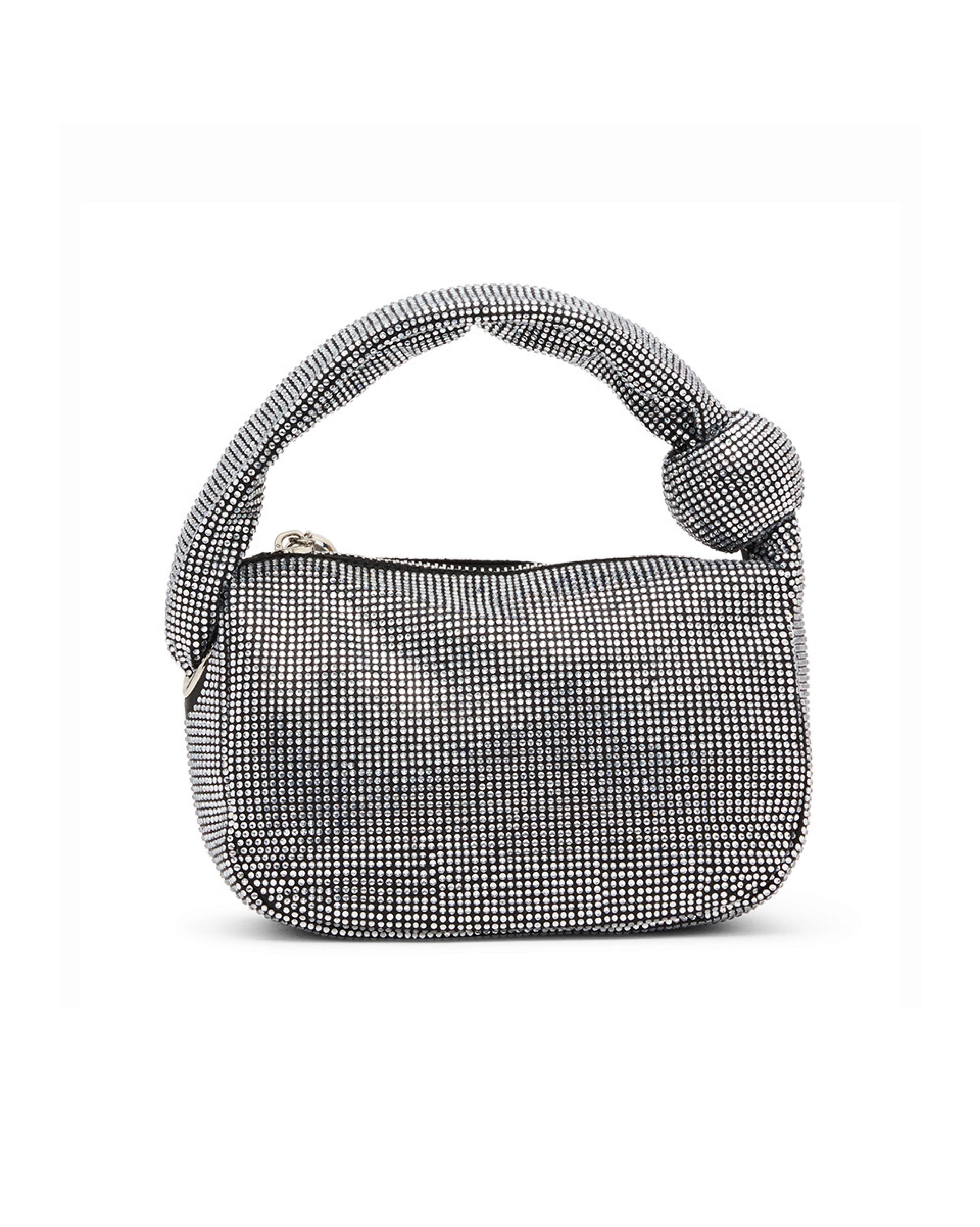 BSPARKLY 奢華鑽面圓形結飾手提包-銀色