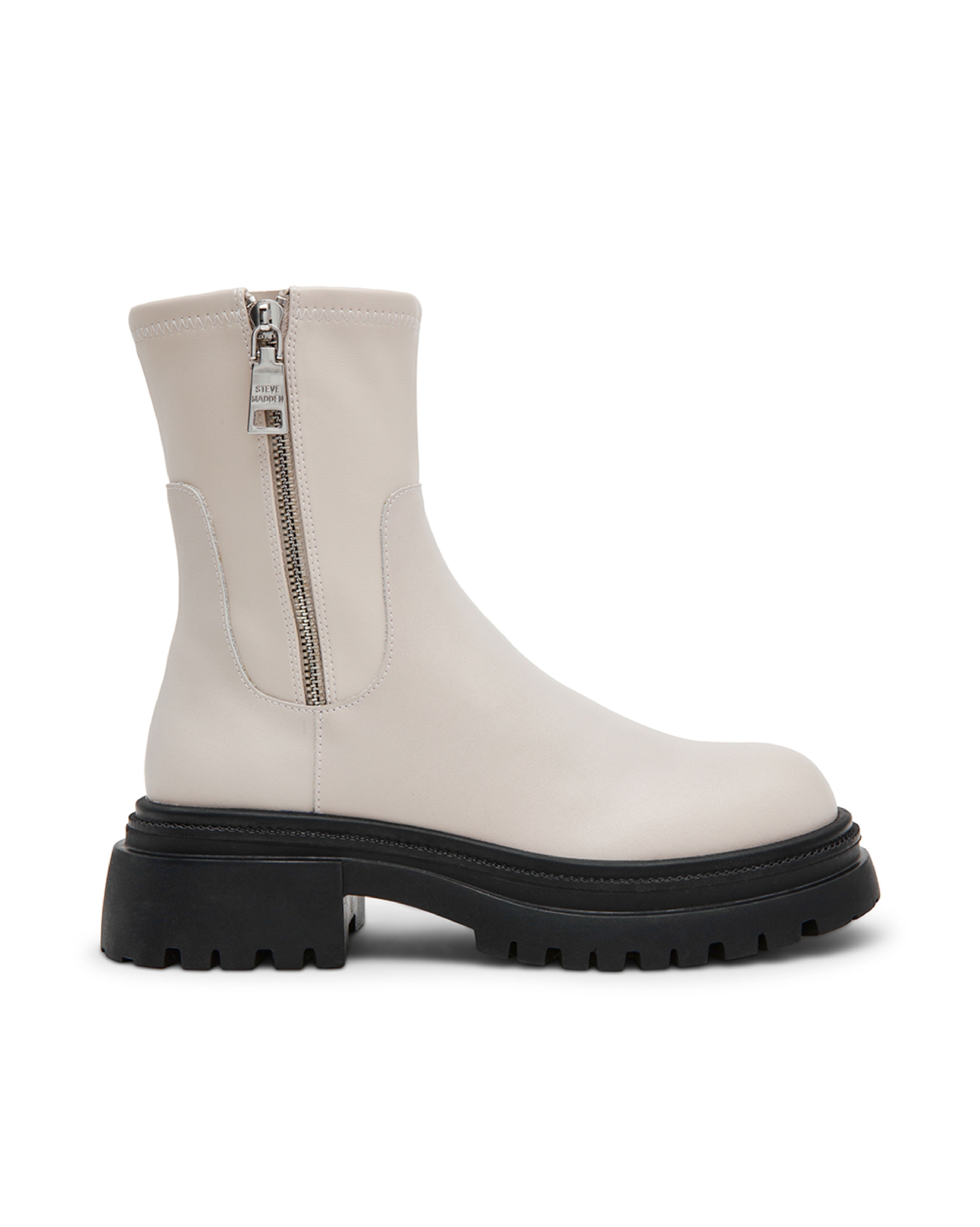 ROADMAP 率性素面厚底中筒靴-米色