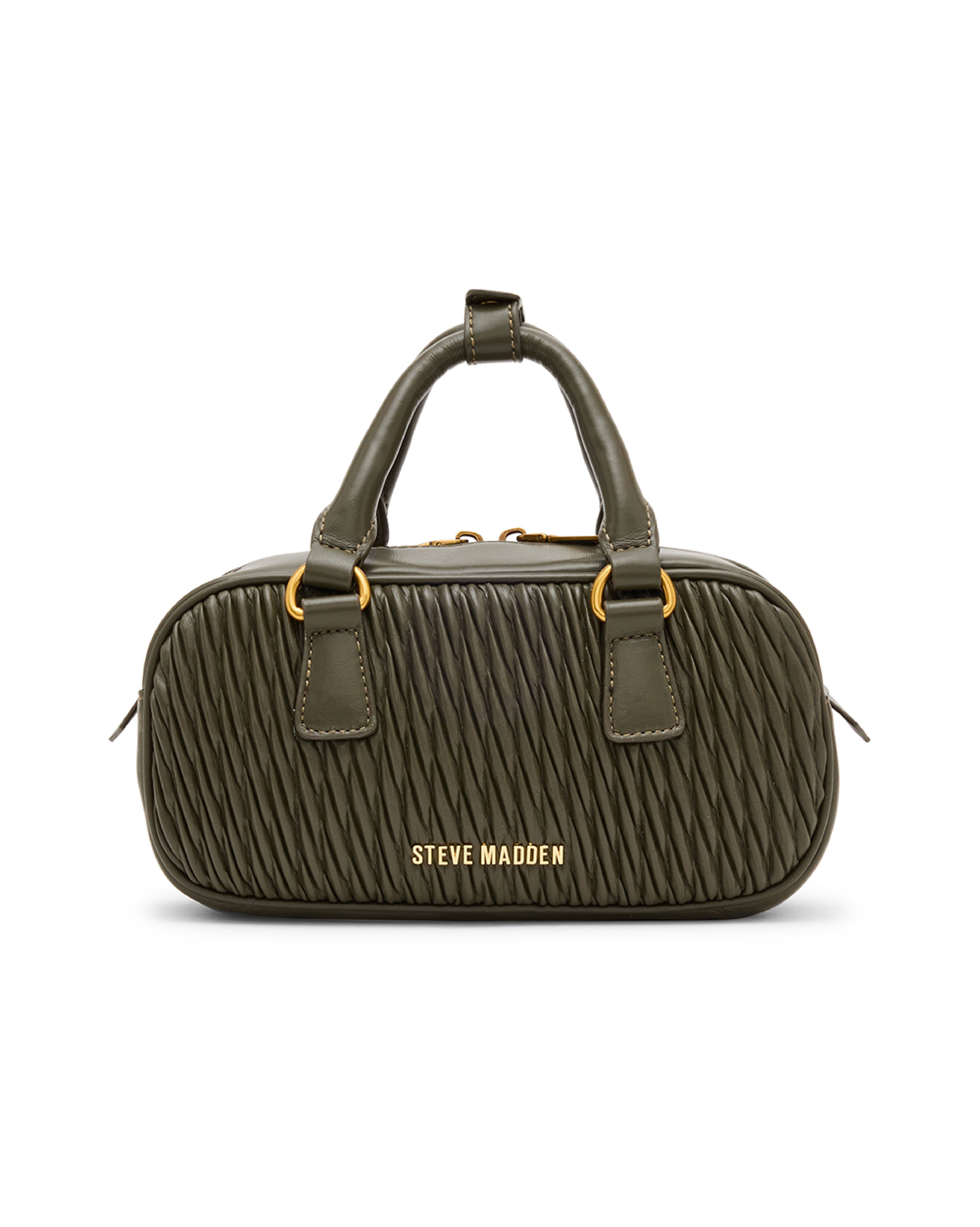 BEMILIEE 編織抓皺小法棍包-墨綠色