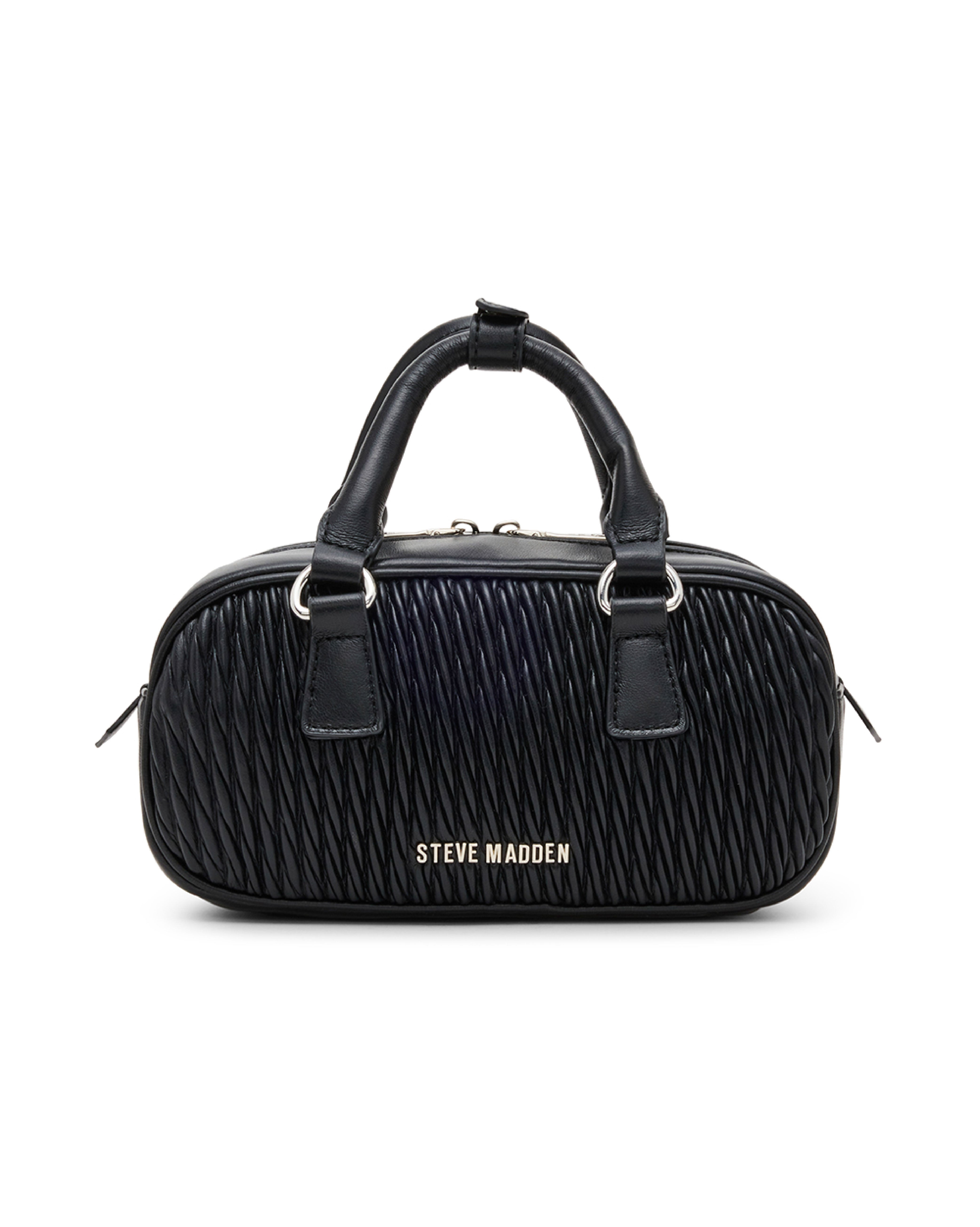 BEMILIEE 編織抓皺小法棍包-黑色