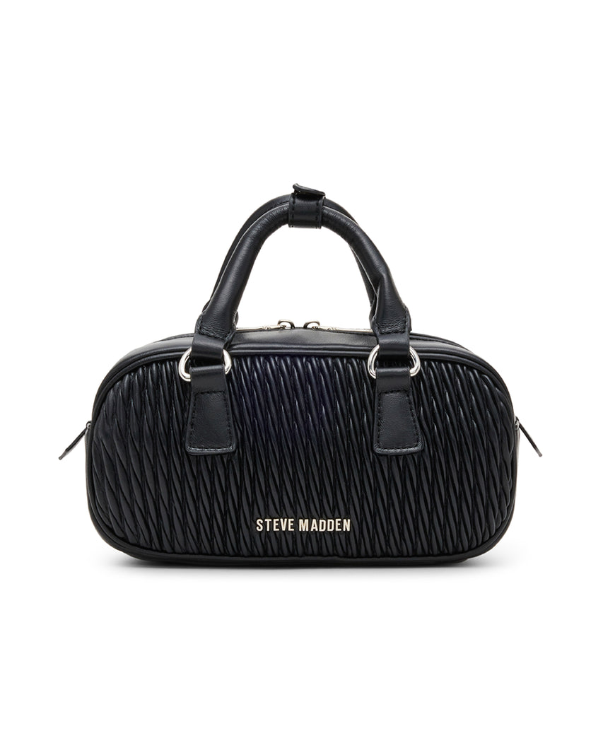 BEMILIEE 編織抓皺小法棍包-黑色