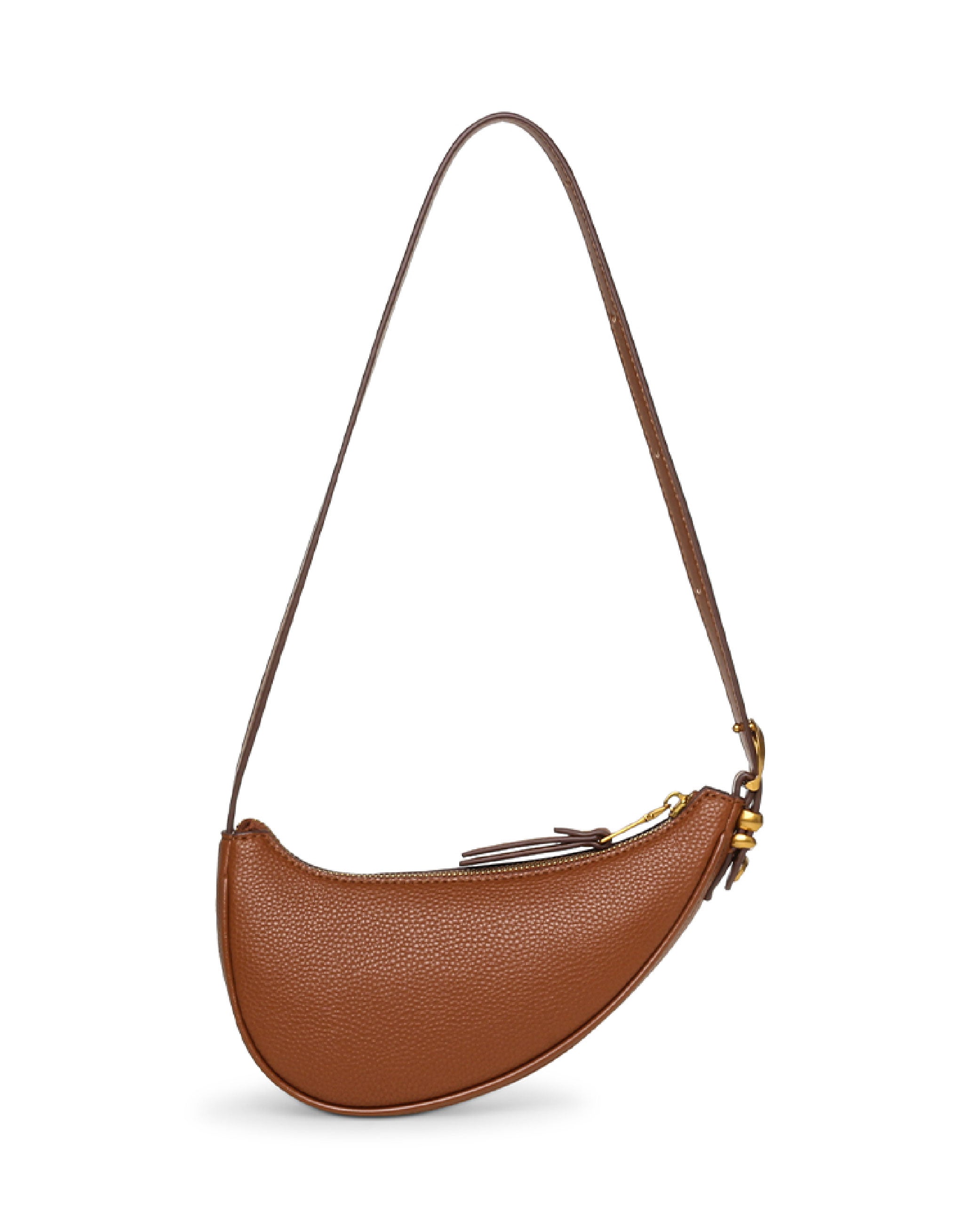 【線上獨家款】BICY 經典素色馬鞍肩背包-棕色