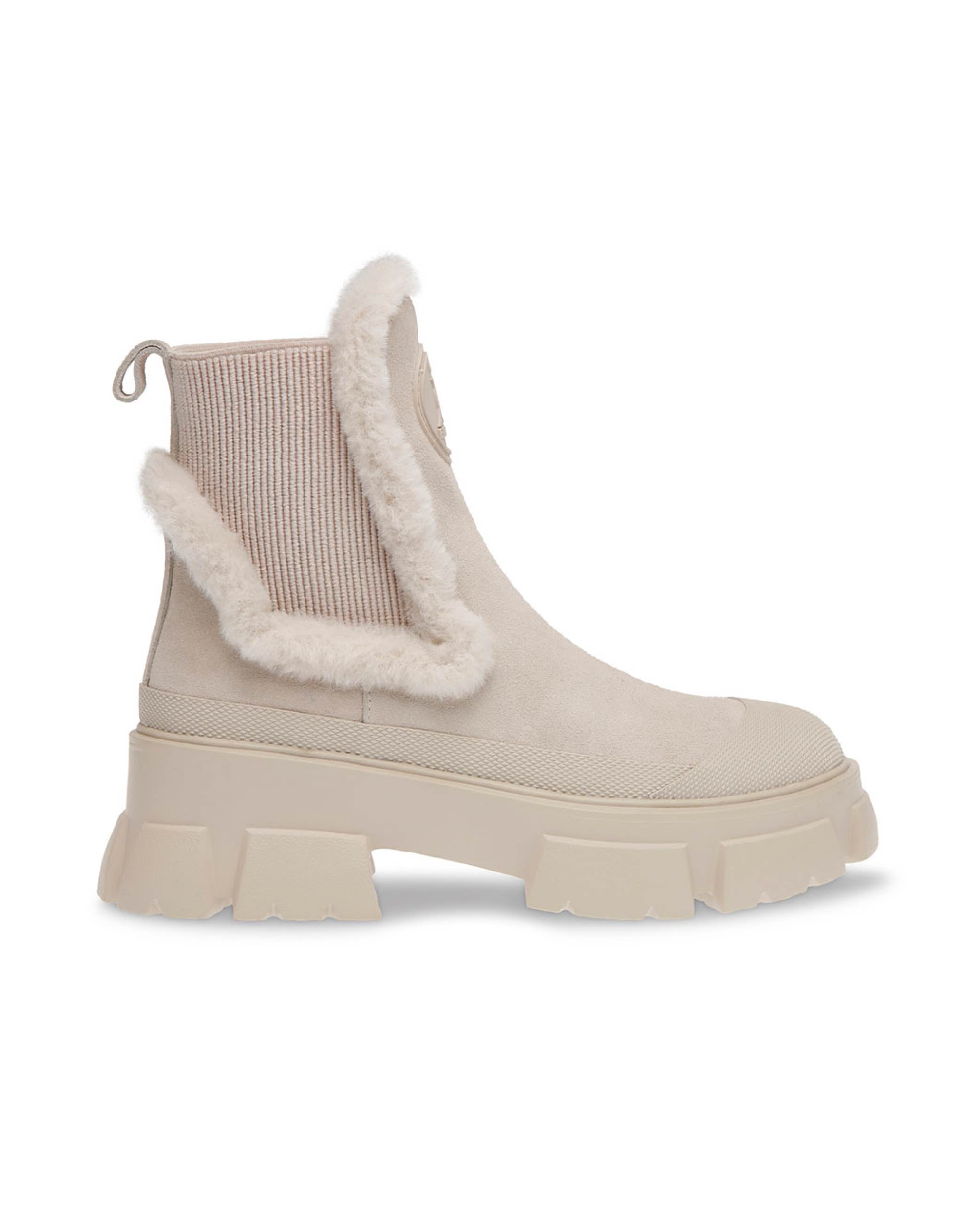 TOWNSHIP 絨面毛邊切爾西短靴-米白色