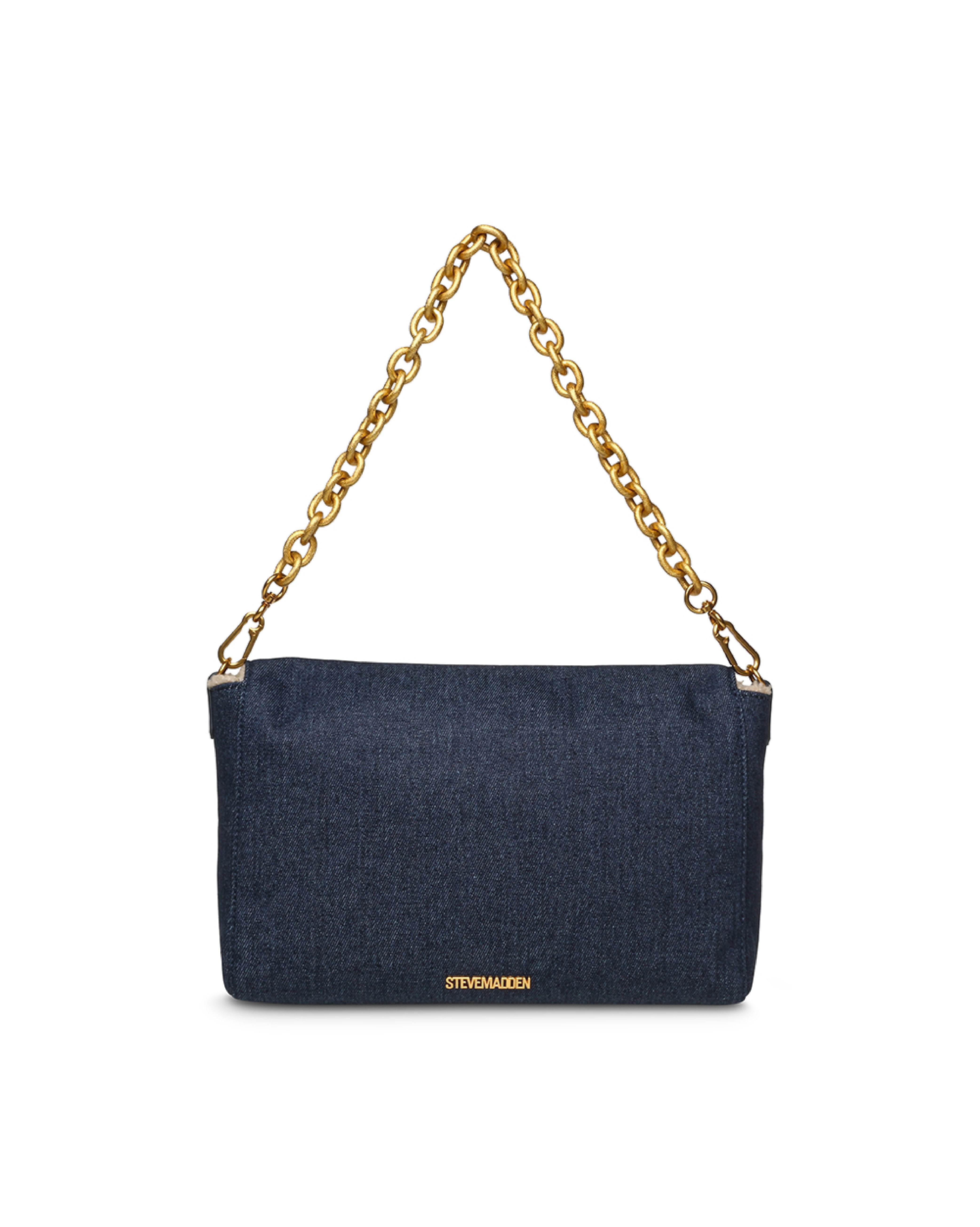 BAMORA 率性丹寧素面側背包-藍色