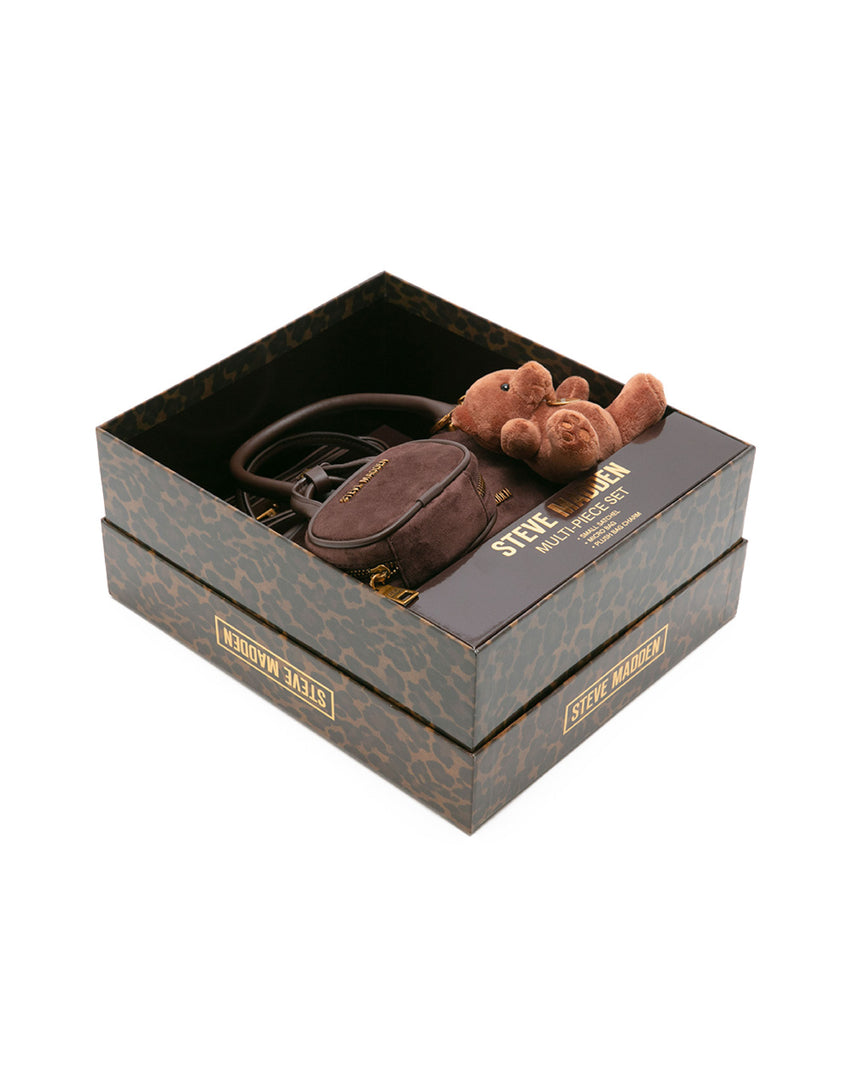 【線上獨家禮盒】麂皮法棍小包三件禮盒組-咖啡色