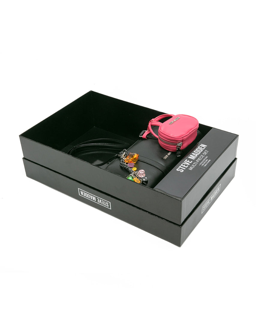 潮流撞色耳機包/法棍肩背包禮盒-黑色