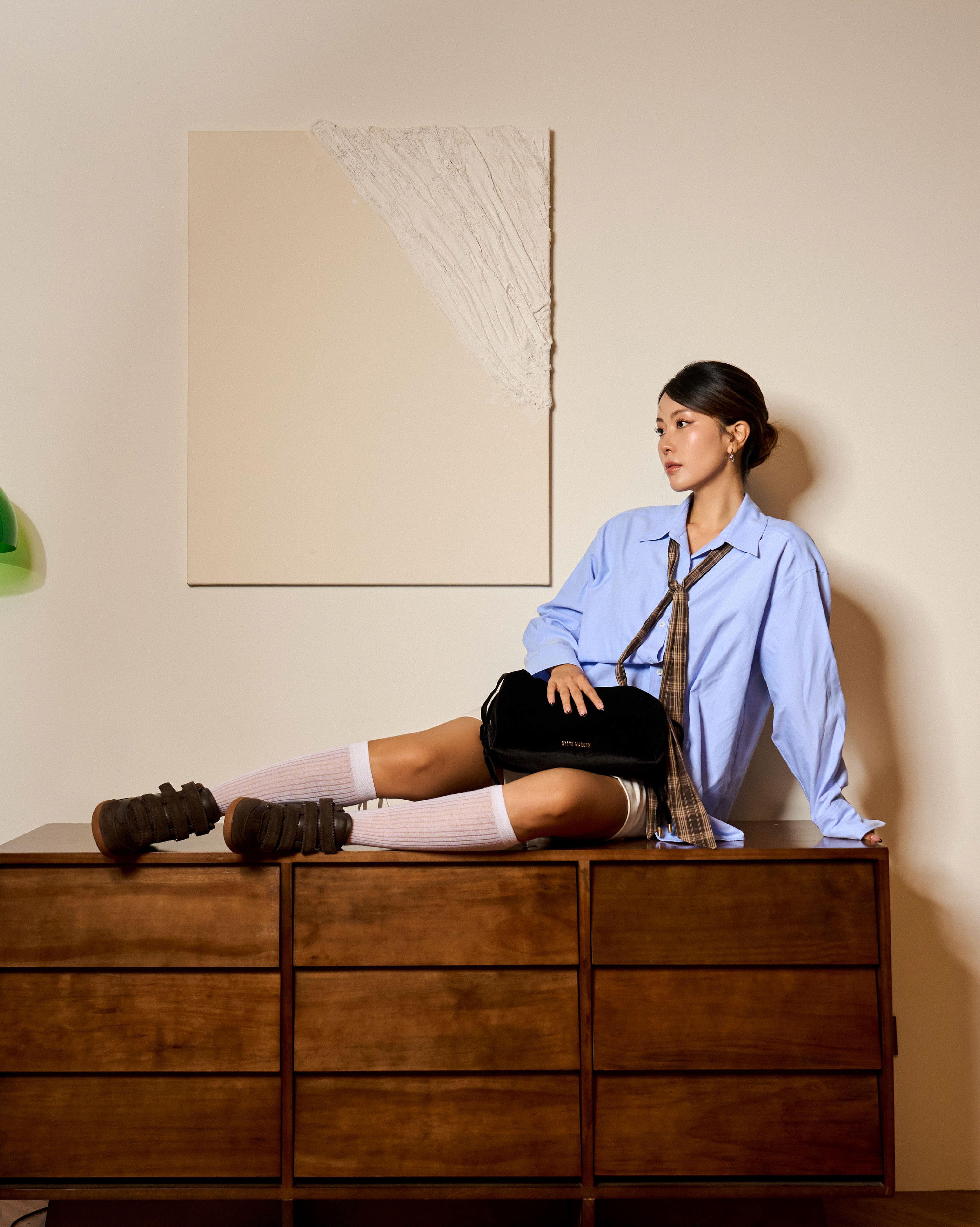 MUSTANG 中筒拼接氣孔魔鬼氈休閒鞋-咖啡色