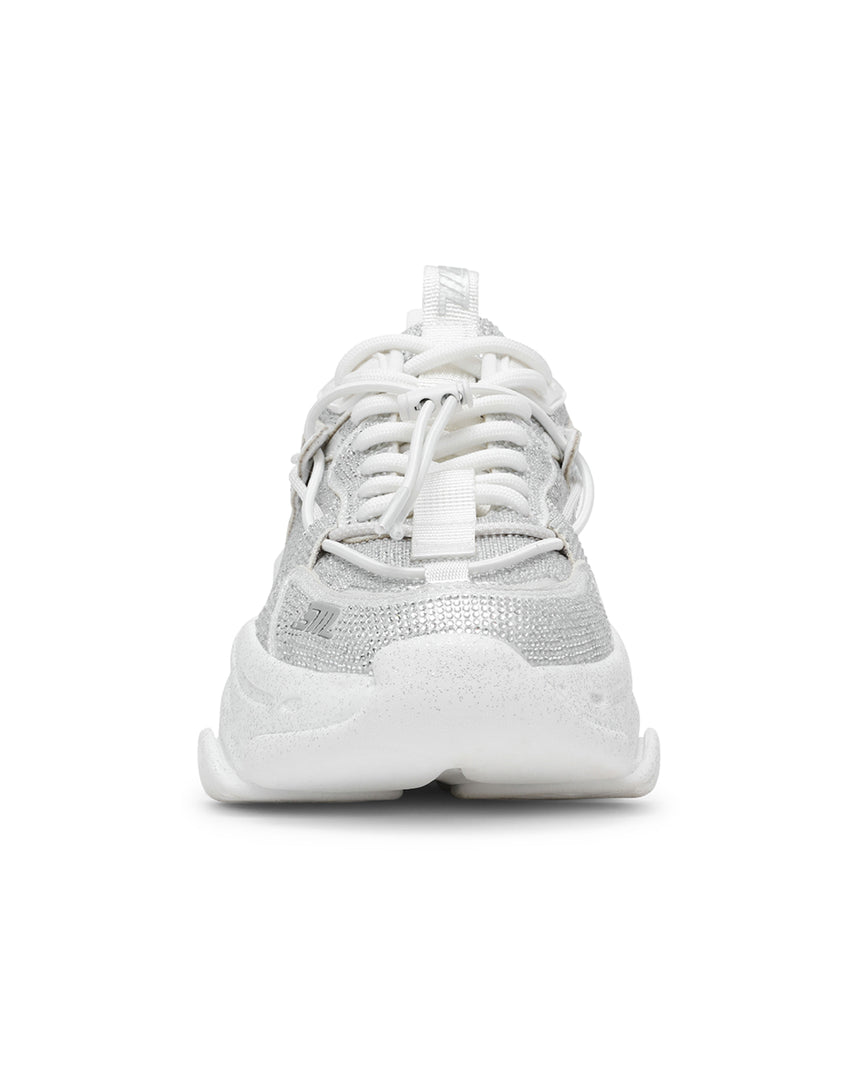 VAULT 2R 奢華閃鑽抽繩厚底休閒鞋-銀色