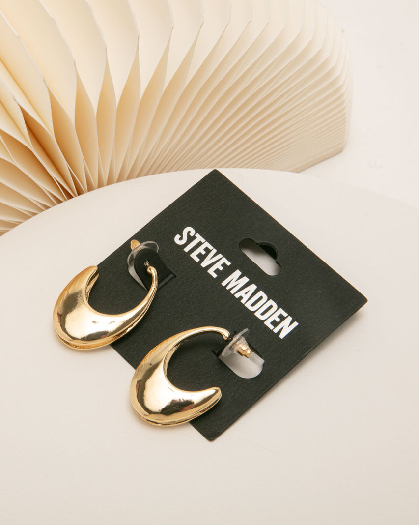 簡約幾何造型耳環-金色