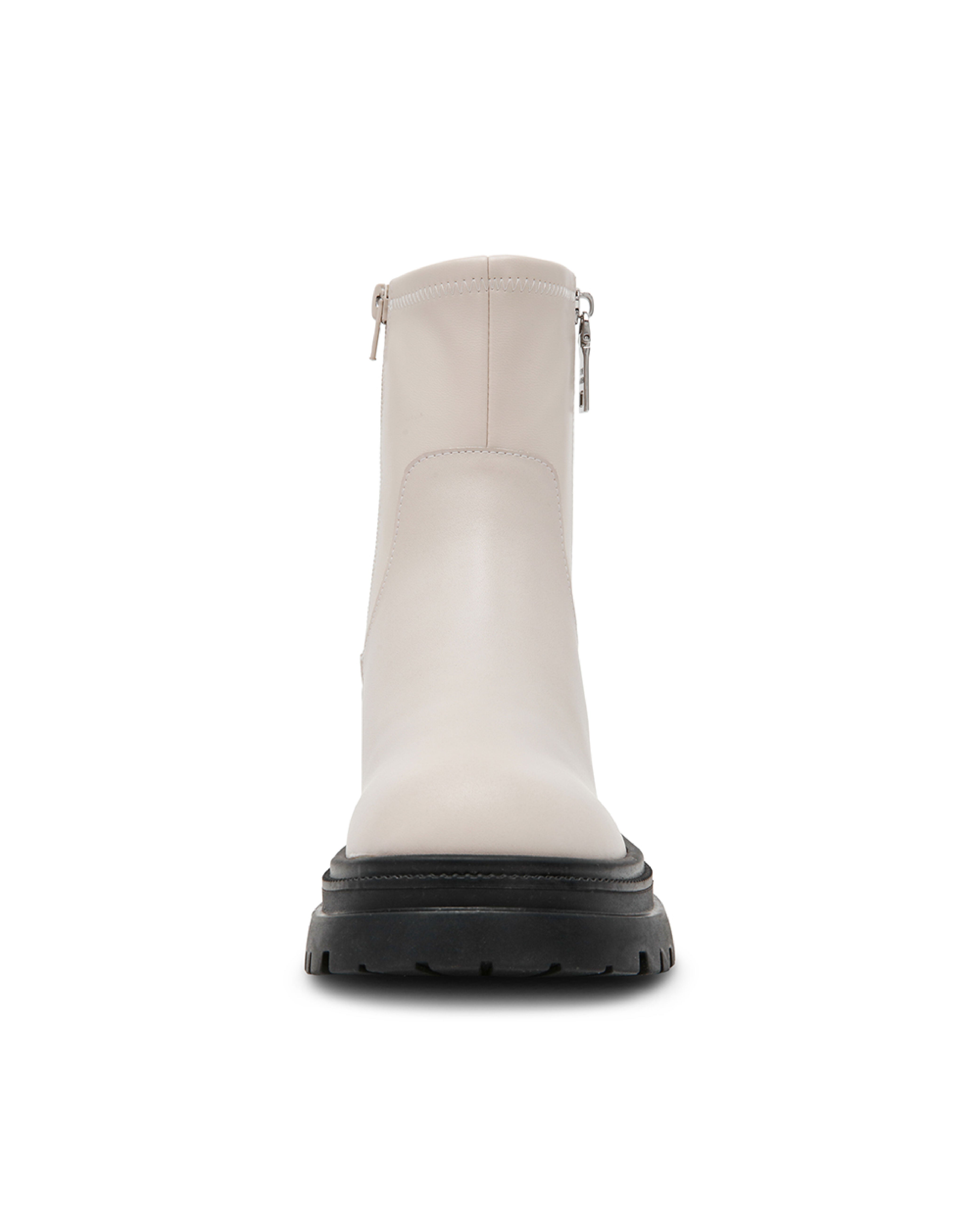 ROADMAP 率性素面厚底中筒靴-米色