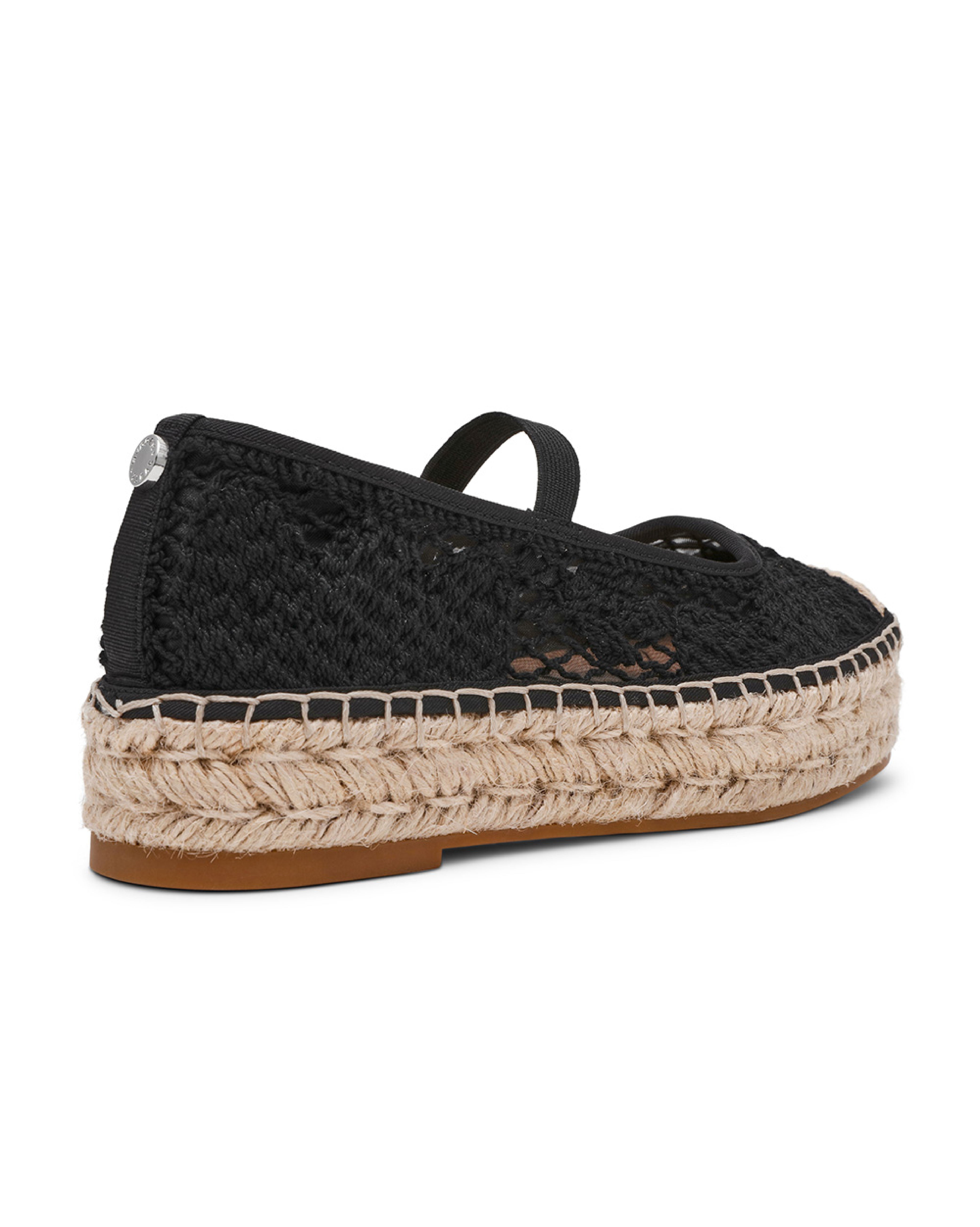 CANDI 草編簍空厚底瑪莉珍鞋-黑色