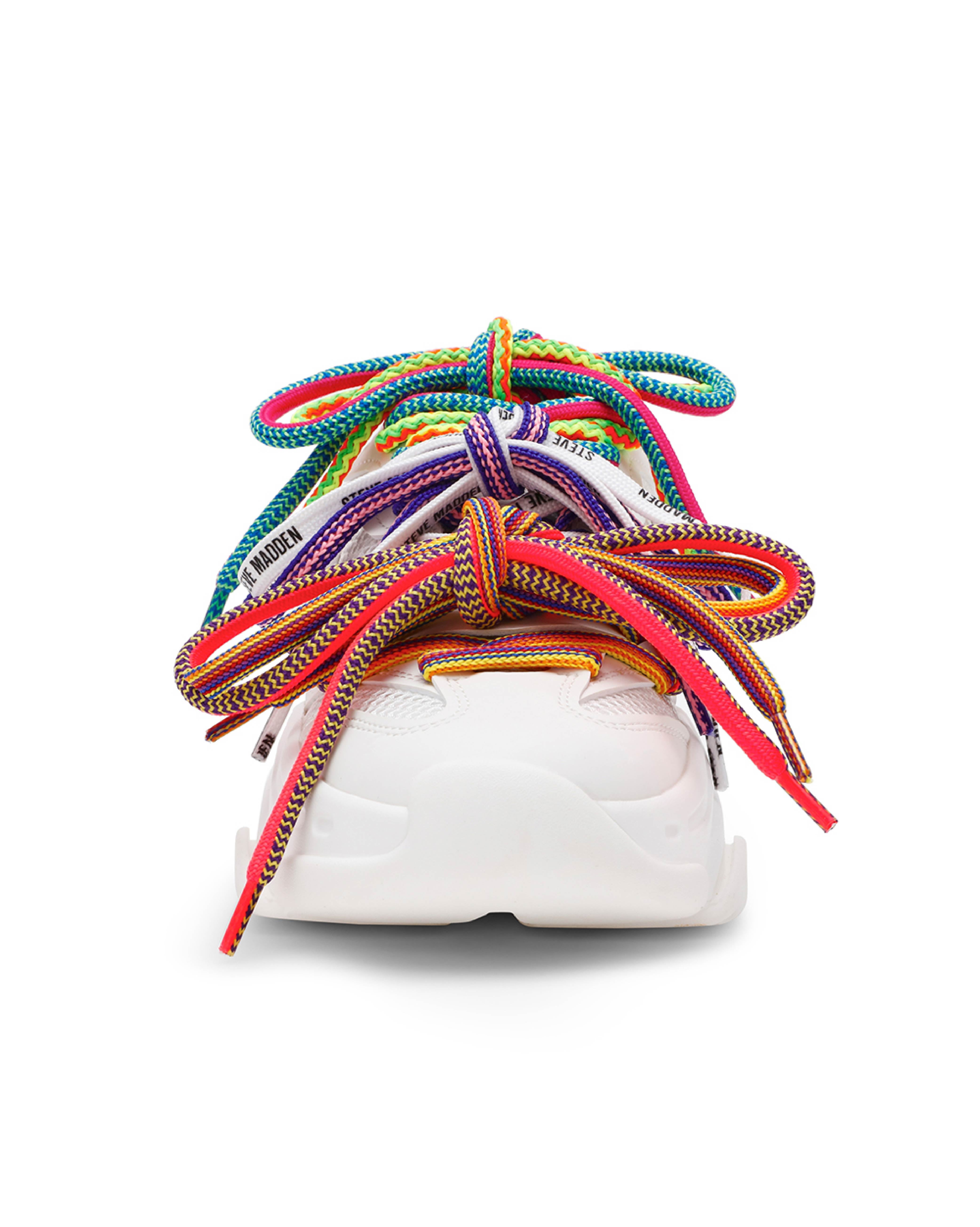 PRYCE-SML 潮流多層綁帶厚底休閒鞋-白色