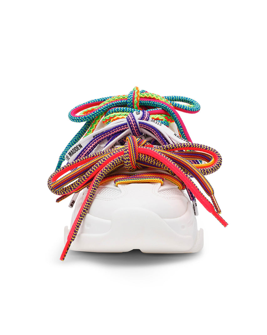 PRYCE-SML 潮流多層綁帶厚底休閒鞋-白色