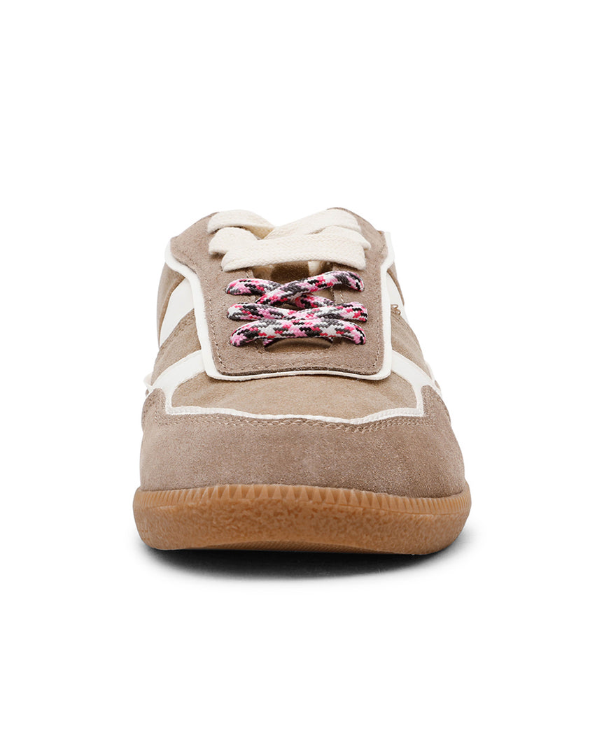 AUGUSTINA 休閒雙鞋帶造型穆勒鞋-咖啡色