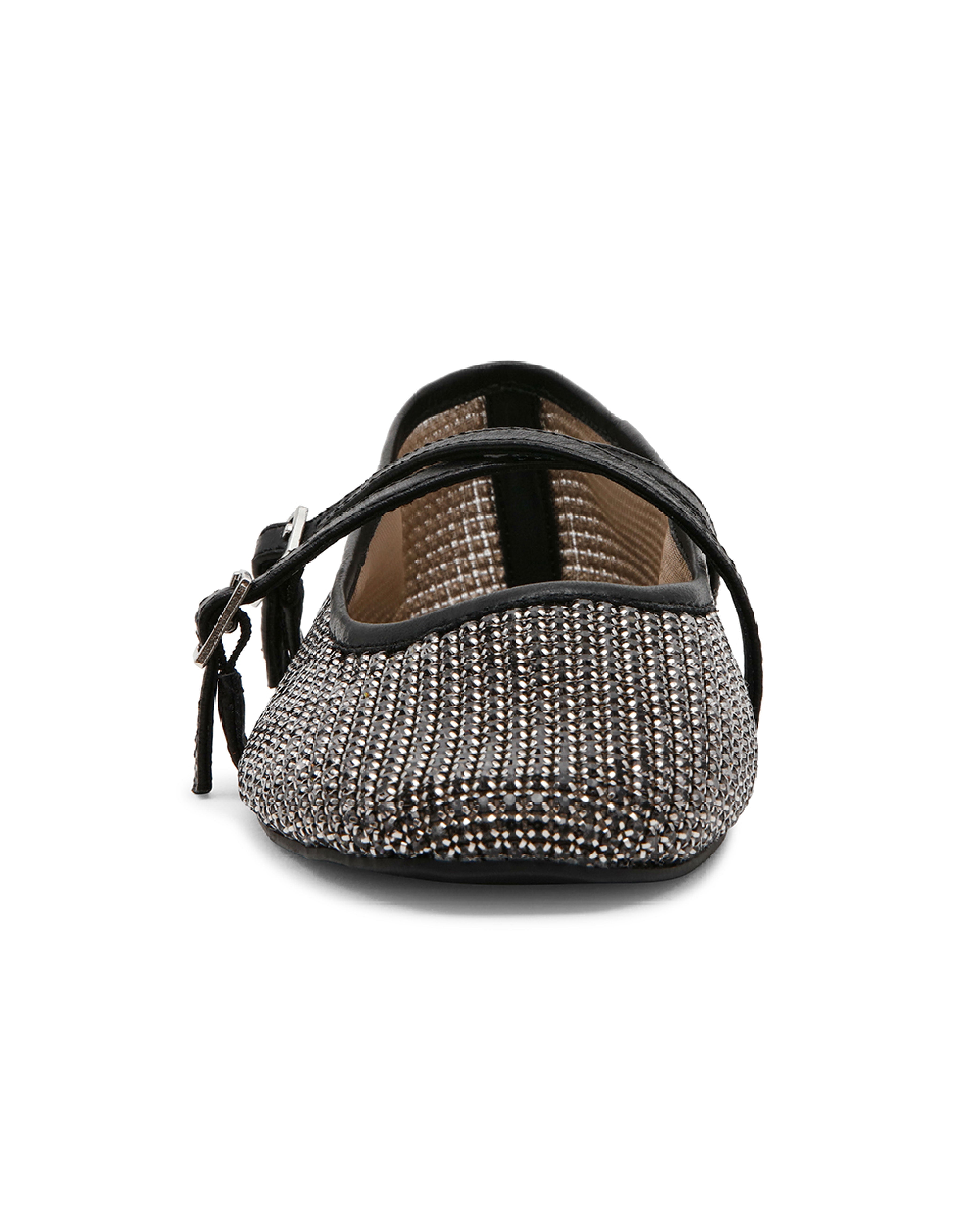 WATCHLIST 奢華閃鑽雙扣細帶瑪莉珍鞋-黑色