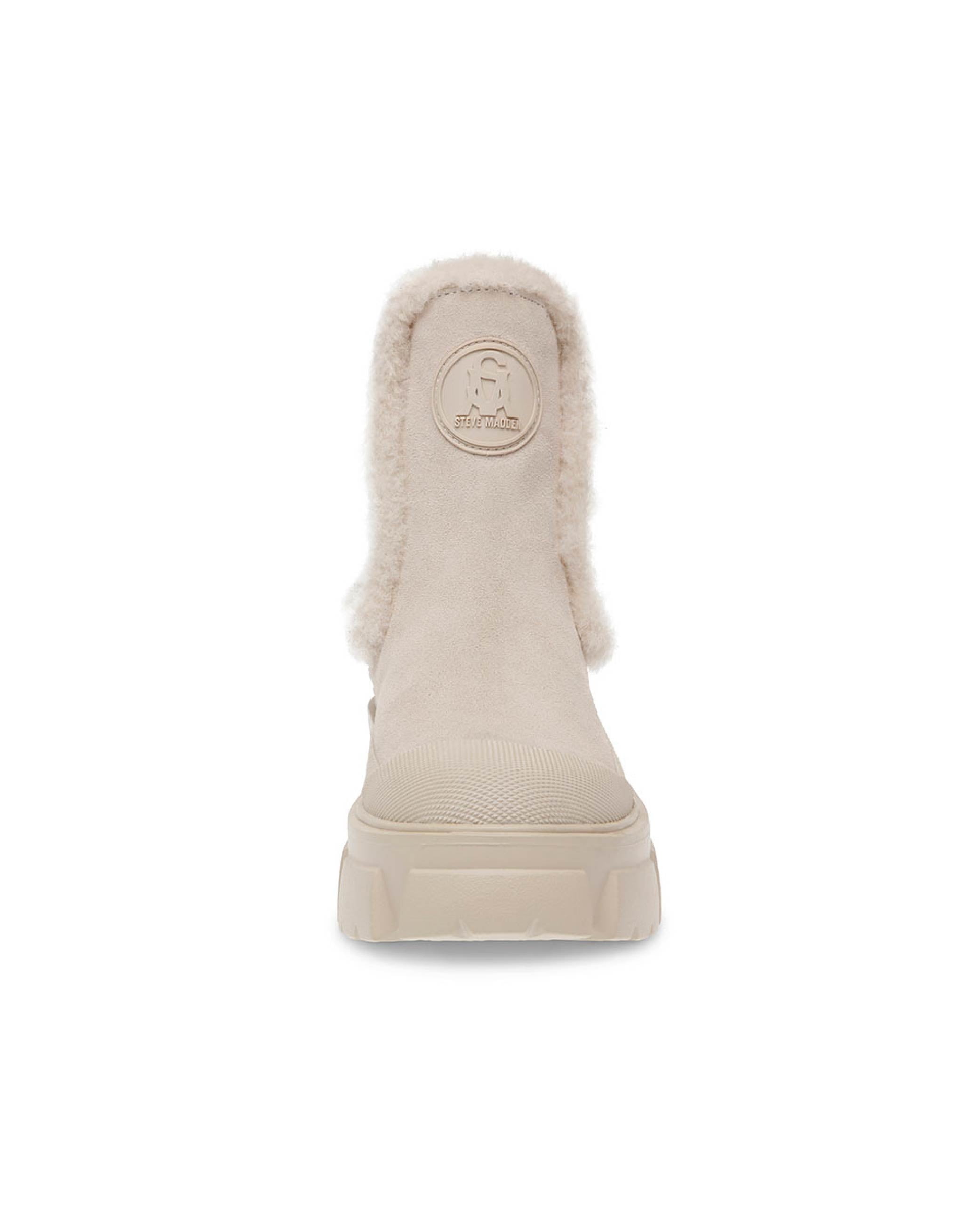 TOWNSHIP 絨面毛邊切爾西短靴-米白色