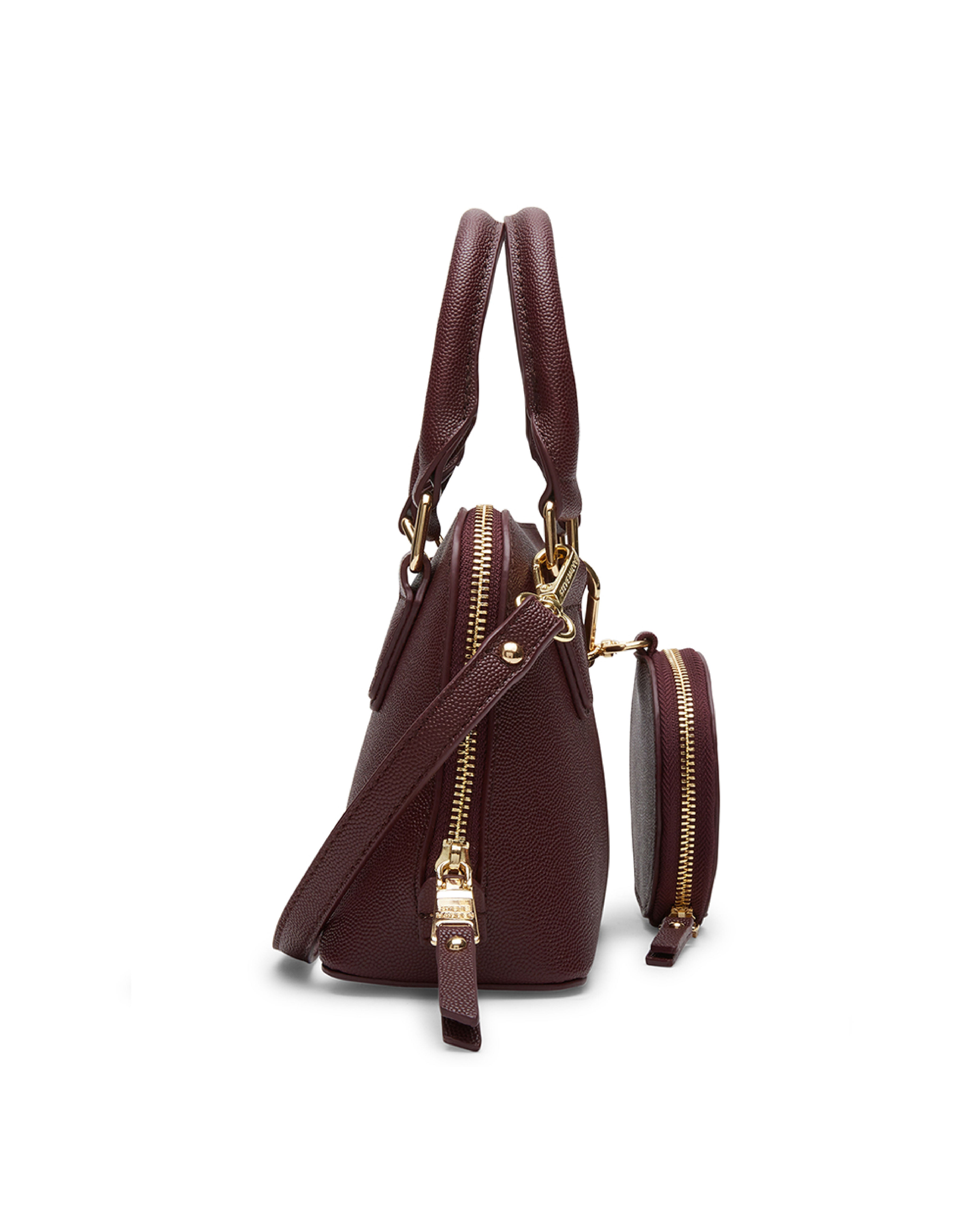 BHOPE-D 簡約素面大開口兩用小包-酒紅色