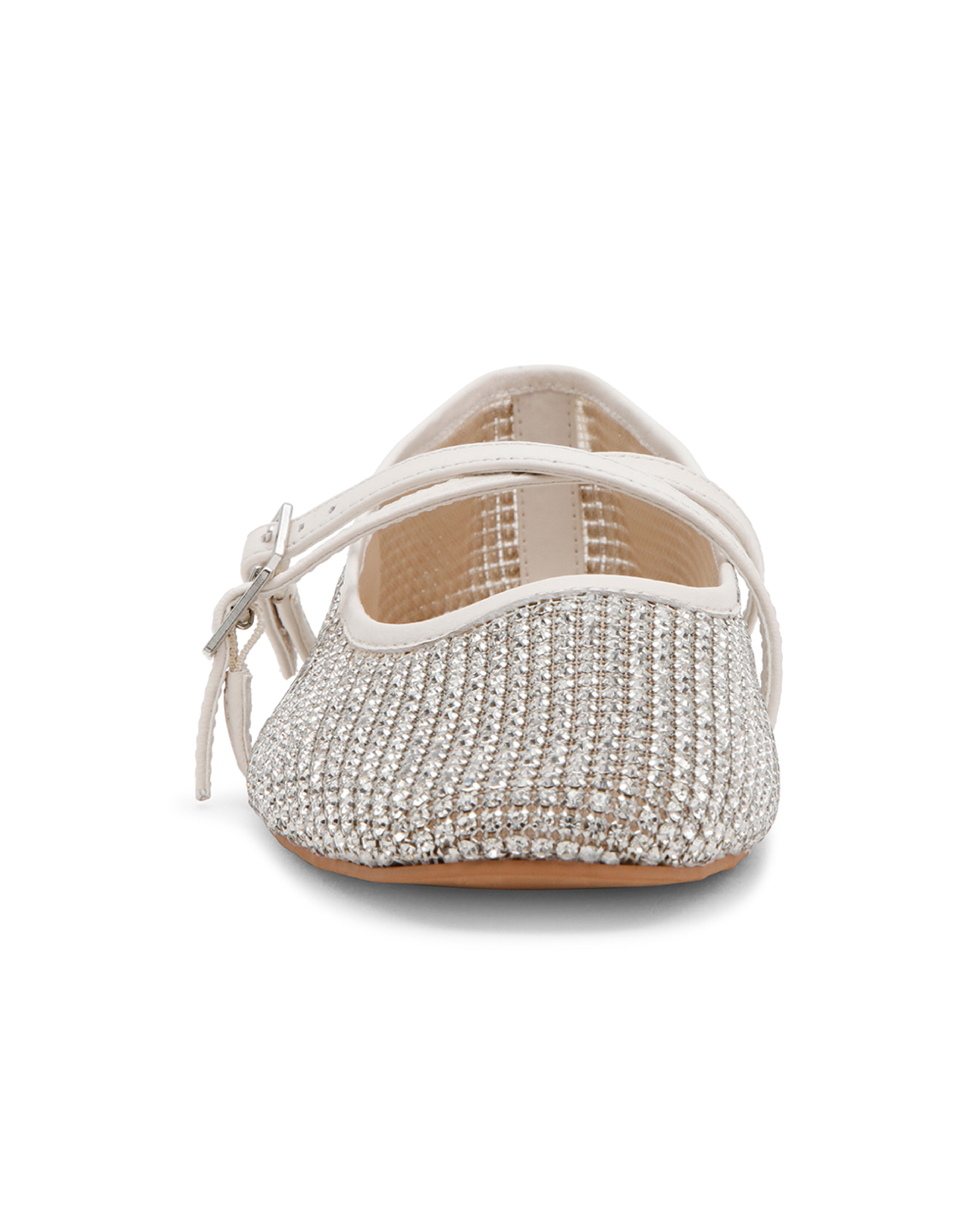 WATCHLIST 奢華閃鑽雙扣細帶瑪莉珍鞋-白色